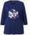 Ulla Popken Casual Mood Floral V-Neck Tee Navy - Trička - 