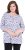 Ulla Popken Graphic Flower A-Line 3/4 Sleeve Tee Lavender - Trička - 