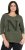 Ulla Popken Textured Lettering 3/4 Sleeve Tee Olive - Potištěná trička pro ženy - 
