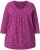 Ulla Popken Pleated Floral Print 3/4 Sleeve Tee Raspberry - Potištěná trička pro ženy - 