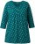 Ulla Popken Flower Print 3/4 Sleeve Tee Teal Green - Trička - 