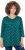 Ulla Popken Flower Print 3/4 Sleeve Tee Teal Green - Trička - 