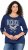 Ulla Popken Rebel 3/4 Sleeve Graphic Tee Ink Blue - Trička - 