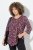 Ulla Popken Ribbon Print 3/4 Sleeve Asymmetric Tee Plum - Potištěná trička pro ženy - Dámská trička s potiskem