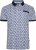 Kam Jeans 5526 AOP Diamond Jersey Polo with Contracts Collar/Cuffs Navy - Polokošile - Polokošile 2XL-8XL - Trička s límečkem 2XL-8XL