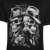 Kam Jeans 5796 Twin Gentleman Skull Print Tee Black - Trička - Trička nadměrné velikosti - 2XL-14XL