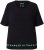 Ulla Popken Classic Fit Half-Sleeve Crew Neck T-shirt With Hem Inscription Black - Potištěná trička pro ženy - 