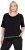Ulla Popken Classic Fit Half-Sleeve Crew Neck T-shirt With Hem Inscription Black - Potištěná trička pro ženy - 