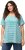 Ulla Popken Palm Tree Embroidered Tee Turquoise Green - Potištěná trička pro ženy - 