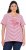 Ulla Popken Palm Tree Embroidered Tee Dark Raspberry - Potištěná trička pro ženy - 