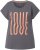Ulla Popken LOVE Short Sleeve Graphic Tee Graphite Grey - Potištěná trička pro ženy - 