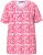 Ulla Popken Coral Reef Printed Short Sleeve V-Neck Tee Lychee - Potištěná trička pro ženy - 