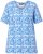 Ulla Popken Coral Reef Printed Short Sleeve V-Neck Tee Teal Blue - Potištěná trička pro ženy - 