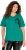 Ulla Popken Embroidered Face Motif Short Sleeve V-Neck Tee Emerald Green - Potištěná trička pro ženy - 