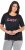 Ulla Popken Easy Short Sleeve Acid Wash Graphic Tee Black - Potištěná trička pro ženy - 