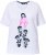 Ulla Popken Flocked Short Sleeve Graphic Tee Snow White - Potištěná trička pro ženy - 