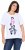 Ulla Popken Flocked Short Sleeve Graphic Tee Snow White - Potištěná trička pro ženy - 