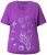 Ulla Popken Marine Print Short Sleeve Tee Purple - Potištěná trička pro ženy - 