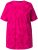 Ulla Popken Feather Print Short Sleeve V-Neck Tee Berry - Potištěná trička pro ženy - 