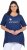 Ulla Popken Sunset Lettering Short Sleeve Graphic Tee Ink Blue - Potištěná trička pro ženy - 