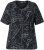 Ulla Popken Abstract Animal Print Short Sleeve Tee Black - Potištěná trička pro ženy - 