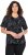Ulla Popken Abstract Animal Print Short Sleeve Tee Black - Potištěná trička pro ženy - 