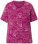 Ulla Popken Abstract Animal Print Short Sleeve Tee Magnolia Red - Potištěná trička pro ženy - 
