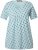 Ulla Popken Tile Print Short Sleeve Pleated Tee Light Moss Green - Potištěná trička pro ženy - 