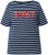Ulla Popken Striped 1987 Boat Neck Tee Navy Blue - Potištěná trička pro ženy - 