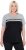 Ulla Popken Nostalgic Escape Performance T-Shirt Black - Potištěná trička pro ženy - 