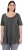 Ulla Popken Essential Front Pleat Tee Graphite Grey - Trička - 