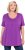 Ulla Popken Essential Front Pleat Tee Purple - Trička - 