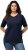 Ulla Popken Piping Accent Functional UVP 50+ Stretch Knit Top Navy Blue - Trička - 