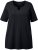 Ulla Popken Essential Notch Neck Stretch Tee Black - Trička - 