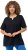Ulla Popken Essential Notch Neck Stretch Tee Navy Blue - Trička - 