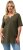 Ulla Popken Essential Notch Neck Stretch Tee Forest Green - Trička - 