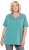 Ulla Popken Essential Notch Neck Stretch Tee Pale Green - Trička - 