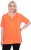 Ulla Popken Essential Notch Neck Stretch Tee Coral Pink - Trička - 