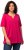 Ulla Popken Essential Notch Neck Stretch Tee Magenta Pink - Trička - 