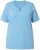 Ulla Popken Essential Notch Neck Stretch Tee Light Teal - Trička - 