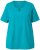 Ulla Popken Essential Notch Neck Stretch Tee Teal - Trička - 