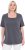 Ulla Popken Essential Square Neck Stretch Tee Graphite Grey - Trička - 