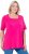 Ulla Popken Essential Square Neck Stretch Tee Magenta Pink - Trička - 
