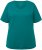 Ulla Popken Double Layer Rounded V-Neck Slim Fit Tee Dark Emerald - Trička - 