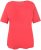 Ulla Popken Double Layer Rounded V-Neck Slim Fit Tee Dark Coral - Trička - 