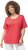 Ulla Popken Double Layer Rounded V-Neck Slim Fit Tee Dark Coral - Trička - 
