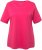 Ulla Popken Double Layer Rounded V-Neck Slim Fit Tee Dark Pink - Trička - 