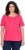 Ulla Popken Double Layer Rounded V-Neck Slim Fit Tee Dark Pink - Trička - 