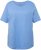 Ulla Popken Double Layer Rounded V-Neck Slim Fit Tee Cloud Blue - Trička - 