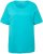 Ulla Popken Double Layer Rounded V-Neck Slim Fit Tee Deep Aqua - Trička - 